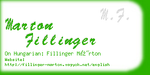 marton fillinger business card